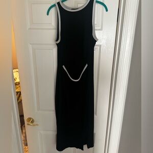 Chic Black and White Backless Dress